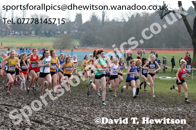 Start of the of the under-20 womens Inter Counties Cross Country, Cofton Park, Birmingham. Photo: David T. Hewitson/Sports for All Pics